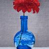 "Crimson Dahlias in Blue", 4" x 6", oil on canvas panel, Robert K. Roark, SOLD