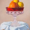 "Citrus in a Crimson Pedestal Vase", 12" x 9", oil on panel, Robert K. Roark, SOLD